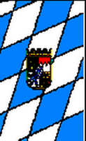 Flagge Fahne Hochformat Bayern Raute mit Wappen