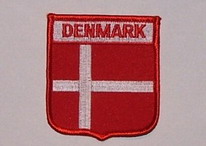 Aufnäher Denmark / Dänemark Schrift oben
