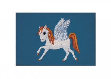 Aufnäher Patch Kleiner Pegasus blau Aufbügler Fahne Flagge