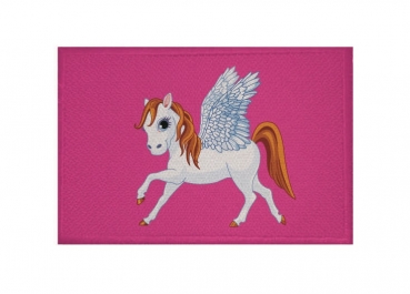 Aufnäher Patch Kleiner Pegasus pink Aufbügler Fahne Flagge