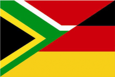 Tischflagge Südafrika-Deutschland Freundschaftsflagge 10x15cm mit Ständer Tischfahne Miniflagge
