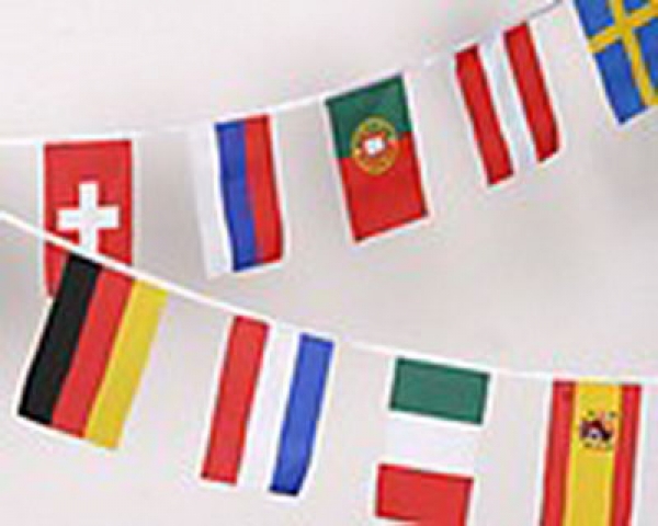 1 Flaggenkette 32 gemixte Nationen 16,80m