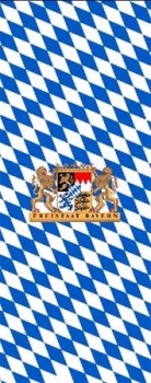 Bannerfahne Bayern mit Löwen Staatswappen Banner mit Haken (Hochformat) Flagge 120x300 cm