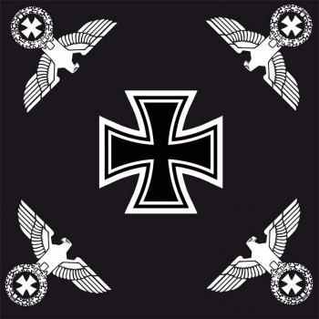 Flagge Fahne DR- Eisernes Kreuz mit vier Reichsadlern schwarz 120x120 cm