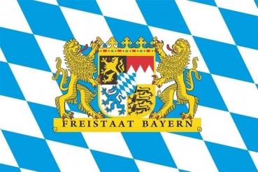 Flagge Fahne Bayern Freistaat Staatswappen Flagge 90x150 cm Sturmflaggen