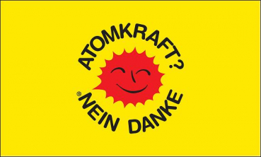 Flagge Fahne Atomkraft - Nein Danke! gelb 90 x 60 cm
