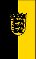 Flagge Fahne Hochformat Baden-Württemberg mit Wappen