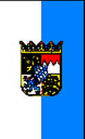 Flagge Fahne Hochformat Bayern mit Wappen
