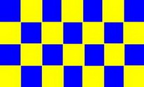 Flagge Fahne Karo gelb / blau 90x150 cm