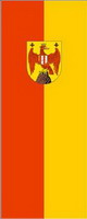 Flagge Fahne Hochformat Burgenland mit Wappen