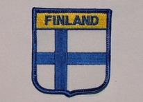 Aufnäher Finland / Finnland Schrift oben