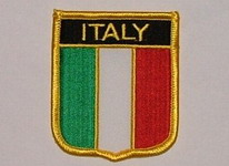Aufnäher Italy / Italien Schrift oben