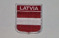 Aufnäher Latvia / Lettland Schrift oben
