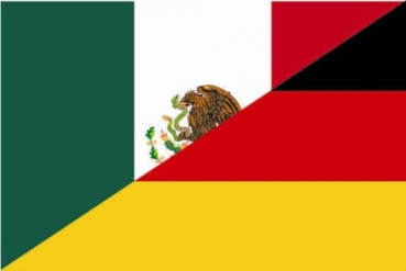 Flagge Fahne Mexiko-Deutschland Freundschaftsfahne 30x45 cm Stockflagge Hohlsaum