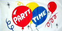 Flagge Fahne Party Time Luftballons Silvester Neujahr  90x150 cm