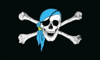 Flagge Fahne Pirat blaues Kopftuch 90x150 cm