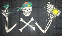 Flagge Fahne Pirat mit Bier Flagge 90x150 cm