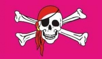 Flagge Fahne Pirat Pink 90x150 cm