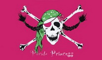 Flagge Fahne Piraten-Prinzessin Pink Nr 1