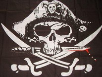 Flagge Fahne Pirat mit blutigem Dolch  90x150 cm