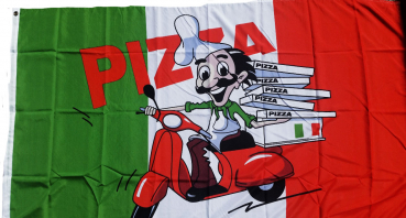 Flagge Fahne Italien Pizza Restaurant Motorroller