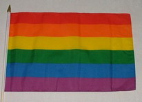 Stockflagge Regenbogen