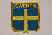Aufnäher Sweden / Schweden Schrift oben