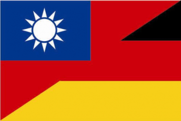 Tischflagge Taiwan-Deutschland Freundschaftsflagge 10x15cm mit Ständer Tischfahne Miniflagge