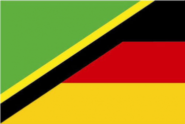 Tischflagge Tansania-Deutschland Freundschaftsflagge 10x15cm mit Ständer Tischfahne Miniflagge