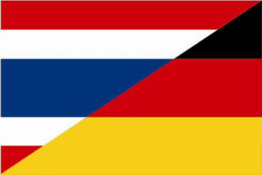 Tischflagge Thailand-Deutschland Freundschaftsflagge 10x15cm mit Ständer Tischfahne Miniflagge
