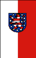 Flagge Fahne Hochformat Thüringen mit Wappen