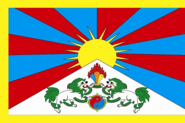 Tischflagge Tibet 10x15cm mit Ständer Tischfahne Miniflagge