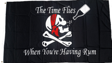 Flagge Fahne Pirat Time Flies with Rum 90x150 cm