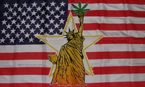 Flagge Fahne USA Liberty Mariuhana 90x150 cm