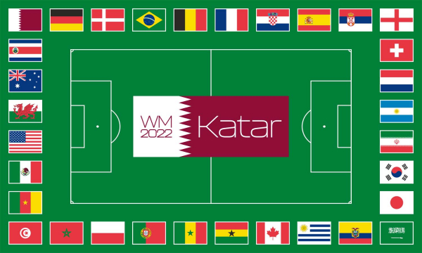 Flagge, Fahne WM 2022 / Katar Flagge 90x150 cm