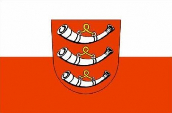 Tischflagge Aitrach 10x15cm mit Ständer Tischfahne Miniflagge