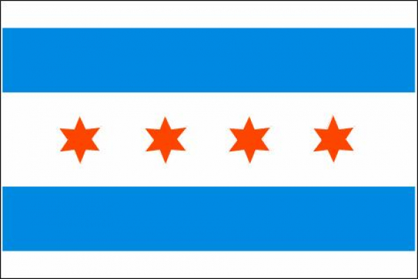 Flagge Fahne Chicago 90 x 150 cm Digitaldruck